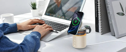 3 in 1 Magnetic Wireless Charger Speaker Night Light For iPhone 17 16 15 14 13 12 Pro Max Apple Watch AirPods Pro Fast Charging