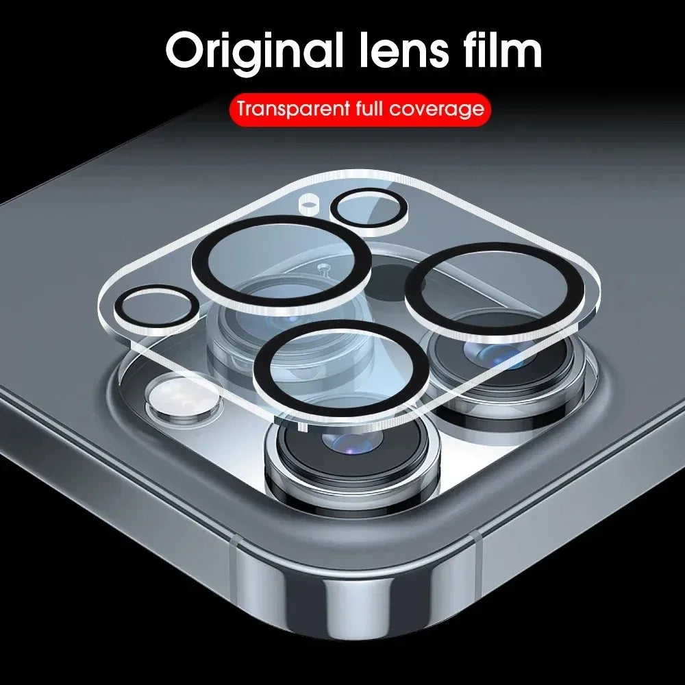 1-5 pieces tempered glass for iPhone 17 16 15 14 13 Pro Max Plus Mini camera lens protector black circle screen protector lens f