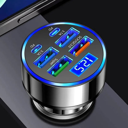 300W USB Car Charger PD QC3.1 USB C Car Phone Charger Type C Adapter for iPhone Samsung Huawei Xiaomi Quick Charge ﻿