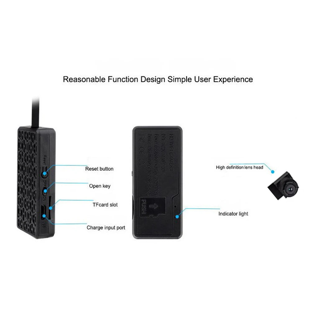 HD 1080P DIY Portable WiFi IP Mini Camera P2P Infrared Night Vision Remote View Micro Webcam Camcorder Wearable Video Recorder - Universal Market