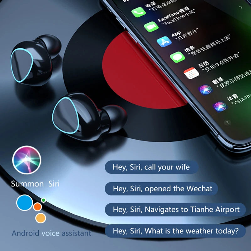 TWS M10 Wireless Bluetooth Headset with Charge Box for Phone Noise Cancelling Mic Earbuds LED Display Headphones Sport Earphones - Universal Market