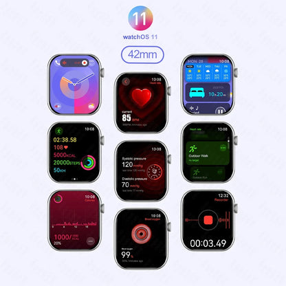 For Apple DT Watch X Mini Smart Watch 3D Menu Video AI Voice NFC Sports Record Health Test 1.85 Inch AMOLED Women Smartwatch