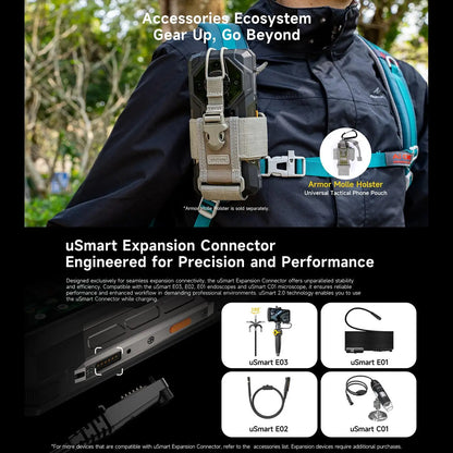 Ulefone Armor 33 Pro Rugged Smartphone 5G Dual Screen 6.95" 120Hz 16GB+512GB 25500mAh Battery 66W 64MP Night Vision NFC