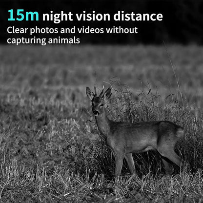IP66 Waterproof Outdoor Infrared Trail Camera 120° Wide-Angle Camouflage 5K HD Motion Activated Camera with Straps Support 128G