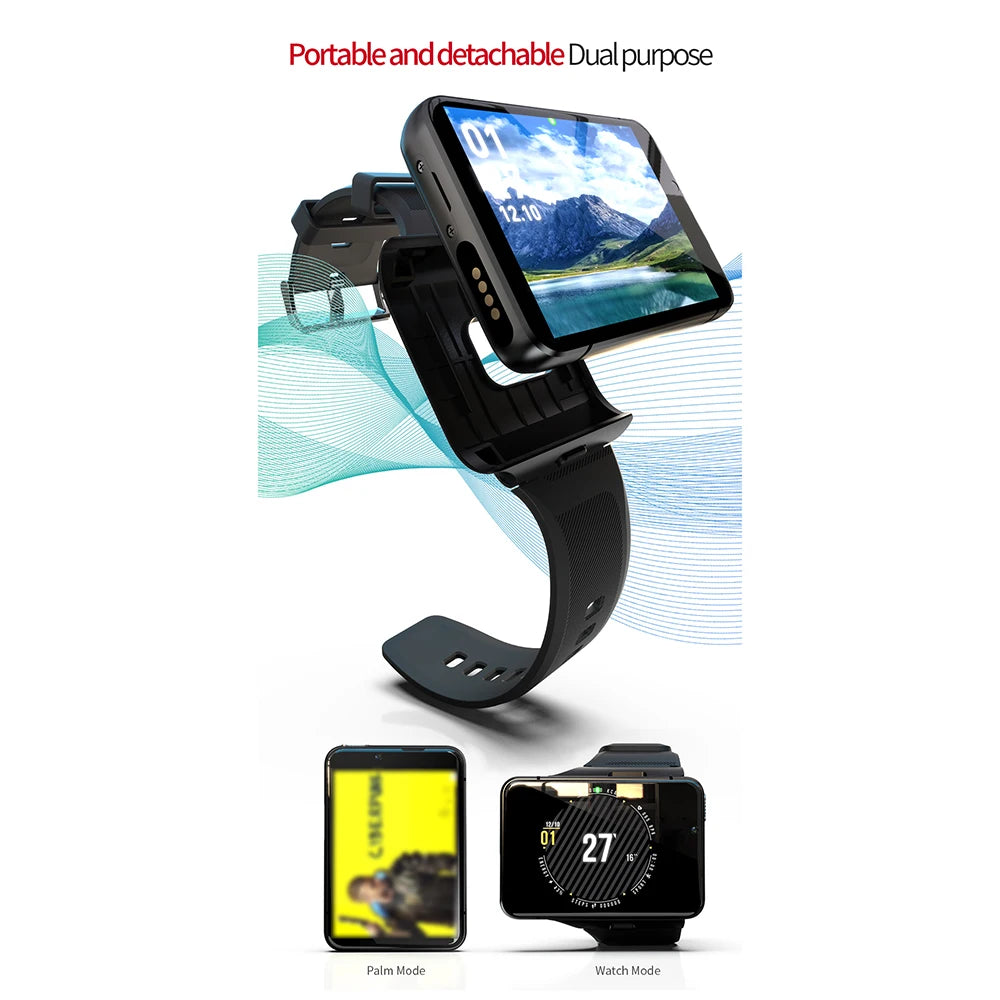 LOKMAT APPLLP MAX 4G Smart Watch Phone 4GB+64GB 2.88-inch Full Touch 5MP+13MP Camera Video Chat Wifi Sports Smartwatch Men Women