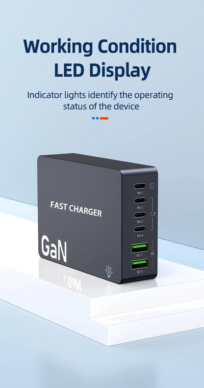 990W USB C GaN Charger 300W PD 3.3 PPS QC4.0 Multiport Fast Charging Station For Laptop iPhone 15 16 Samsung Macbook Pro Tablet