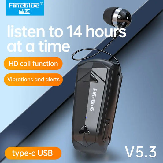 Fineblue F520 Mini Wireless Earphone Bluetooth 5.3 Retractable Headset in Lotus One Ear Calls Remind Vibration Sport Headphone - Universal Market