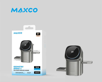 Qi2 Auto-rotate Touch Magnetic 3 in 1 Wireless Charger Fast Charging 15W for IPhone 12/13/14/15/16, for Iwatch & AirPods