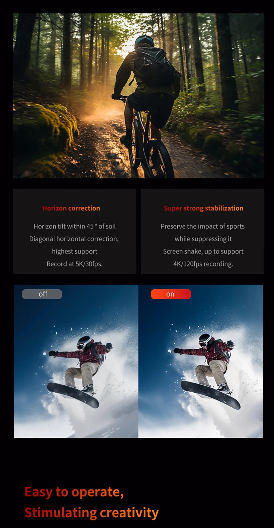 5K Action Camera V10 Electronic Image Stabilization 2" Touch LCD 4K Waterproof Action Camera Dashcam Motion Detection