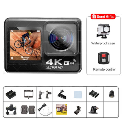 Action Camera 4K bicycle camera Electronic Stabilizer Action cam WiFi 4k Sport camera Helmet Video Recording Cameras for go pro