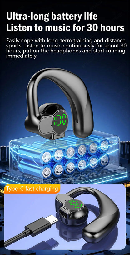 Wireless Bluetooth Headphones Full Open Headset Air Conduction Ear Hook Earphones Handsfree Noise Canceling Audifonos Sports - Universal Market