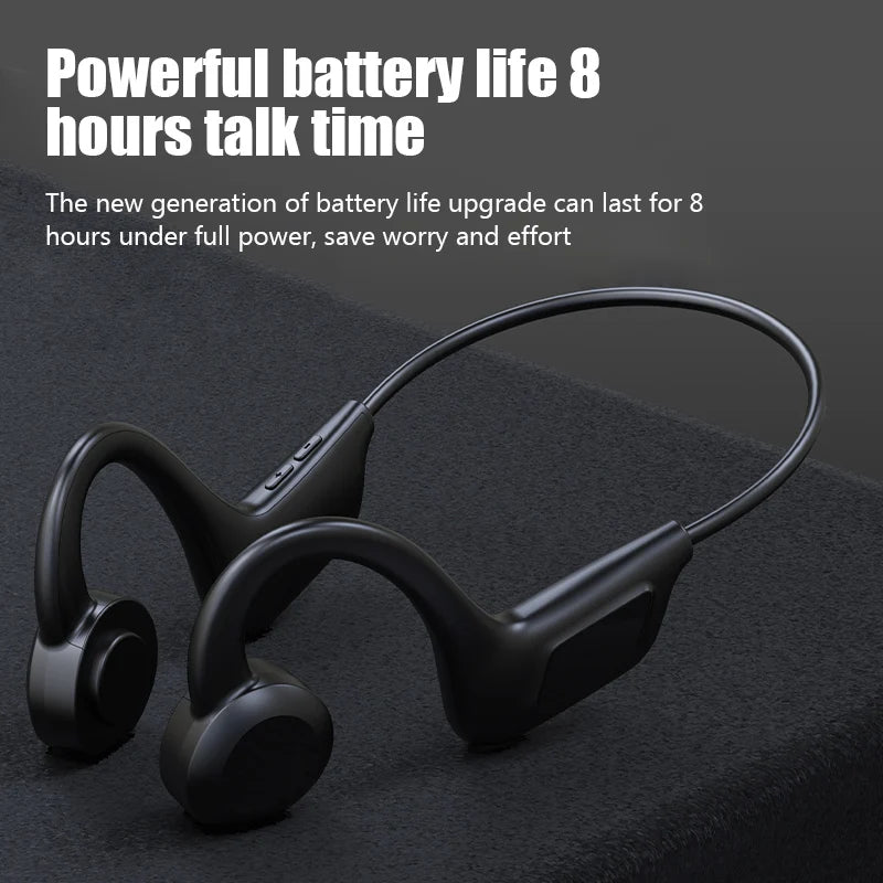 JS7 Bone Conduction Headphones Tf Card Digital Display Fone Headset Hands-free Call Auriculares Sports Open-ear Earphone - Universal Market