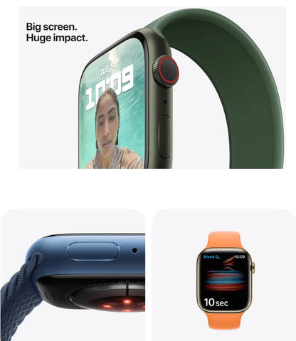 100% Original Apple Watch Series 7 41mm / 45mm Apple Watch S7 Aluminum Case with Sport Band iOS SmartWatch