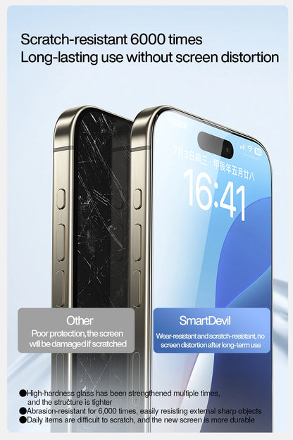SmartDevil Dust-free Box Screen Protector for iPhone 16 Pro Max 15 14 HD Clear Tempered Glass Film Anti-fingerprint