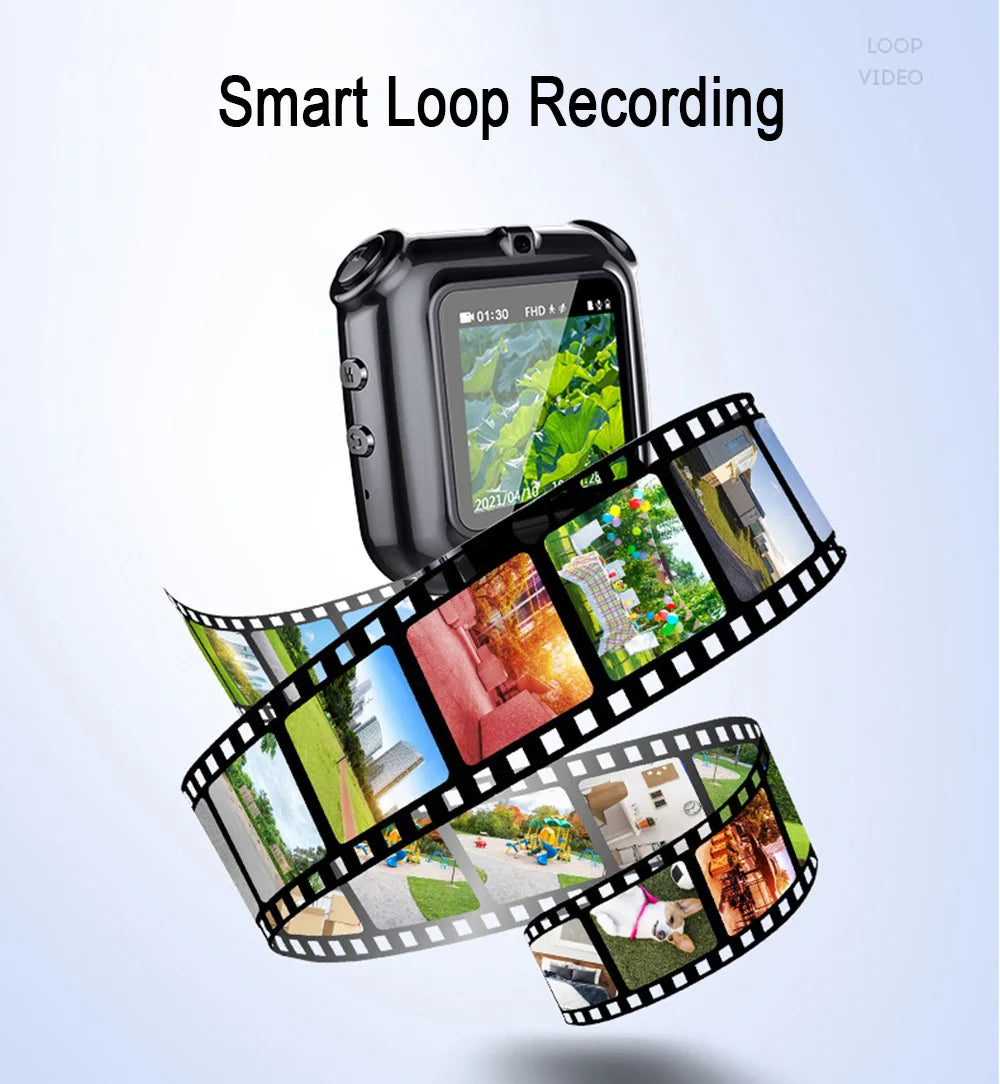 V9 Mini Clip Necklace Camera 1080P Portable Cam Dispaly Screen Audio Video Voice Photo Recorder Smart Loop Recording Camcorder