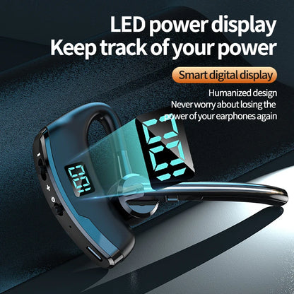 New V8S Business Bluetooth Headset with LED Digital Display HD Mic Car Driving hands-free Call Sports Music Long Standby Earphon - Universal Market