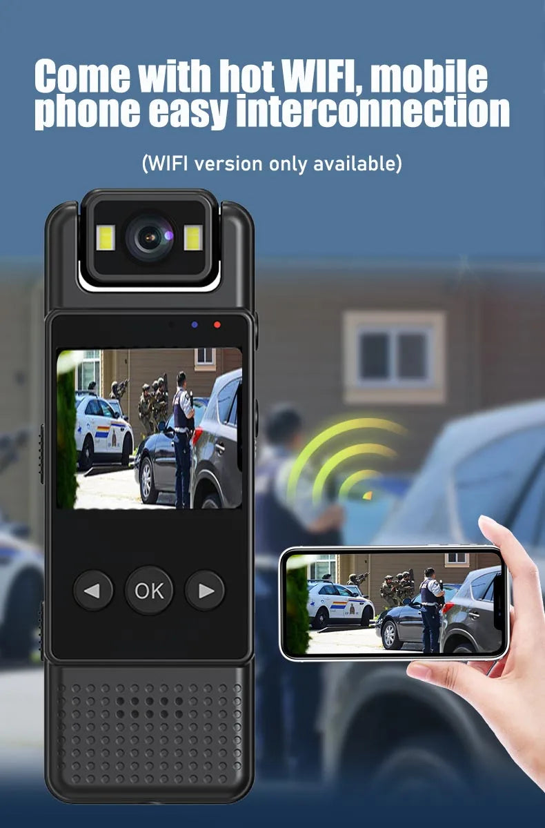 JOZUZE L12 Wifi Mini Camera 1080P Portable Digital Video Recorder Worn Police Small Body Cam Night Vision DV Miniature Camcorde - Universal Market