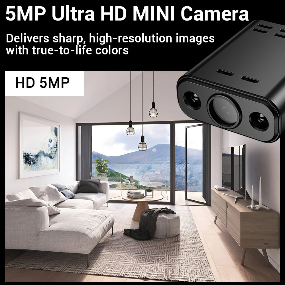 PEGATAH 5MP HD Mini WIFI Body Camera Built-in Battery Human Tracking IP Remote Monitoring IR Night Vision Protable Camcorders - Universal Market
