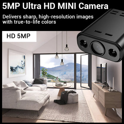 PEGATAH 5MP HD Mini WIFI Body Camera Built-in Battery Human Tracking IP Remote Monitoring IR Night Vision Protable Camcorders - Universal Market