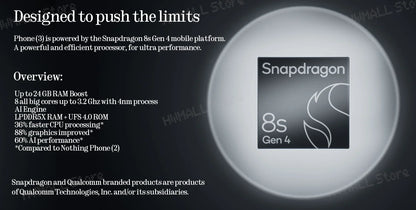 Global Version Nothing Phone (3) Qualcomm Snapdragon 8S Gen 4 6.77 AMOLED 120Hz Triple 50MP Camera 3 mics