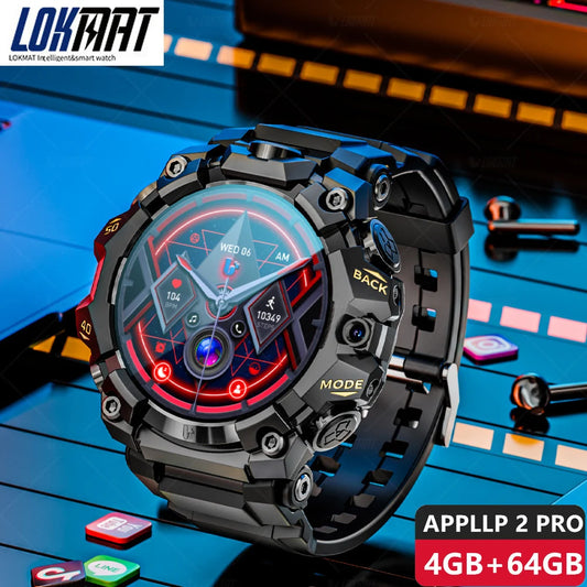 2025 New LOKMAT Sport 4G Android Smartwatches, SIM Card 4GB+64GB HD Dual Camera Video Call GPS NFC Wifi Fitness Phone Watch