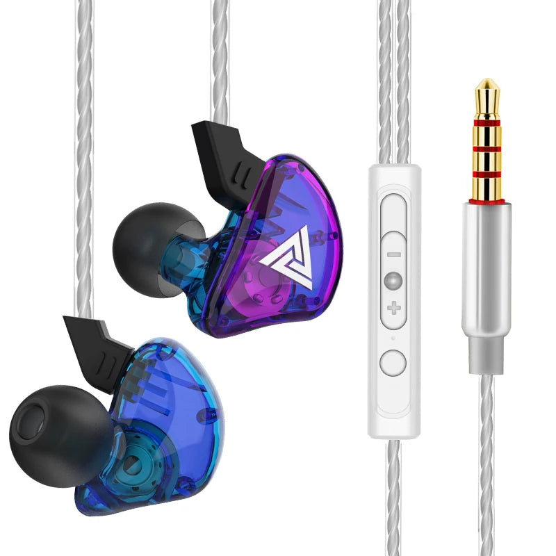 Original QKZ AK6 Copper Driver HiFi Wired Earphone 3.5MM Race Sport Headphone Bass Stereo Headset Music Earbuds In Ear With Mic - Universal Market
