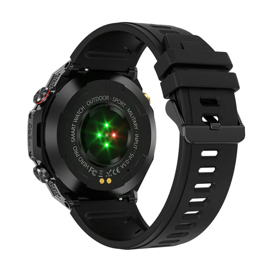 TLCRETE Men Outdoor Smartwatch Stainless Steel BT Call 650mAh Built-In GPS AI Voice Assistant 1ATM Waterproof Smart Watch KC82