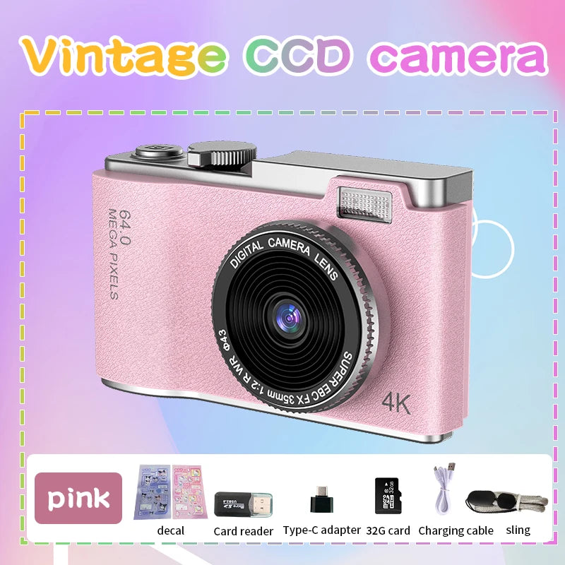 Kid Digital Camera for Children Camcorder Rechargeable Cameras Vlogging Camera 2.4" Rechargeable for Kid Beginner Photography - Universal Market