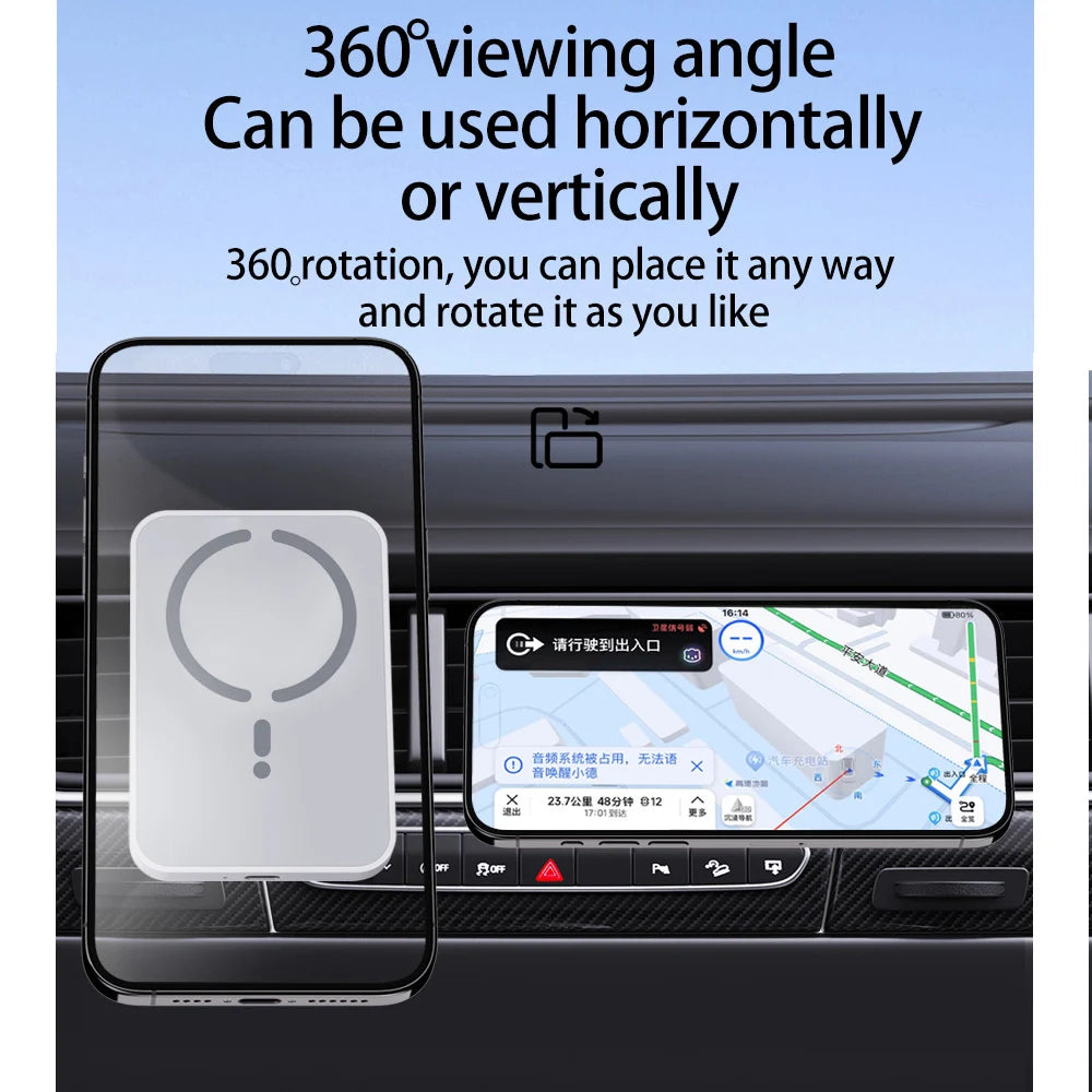 Magnetic Wireless Charger Car Phone Holder Air Vent Mount for iPhone15 14 13 12 Pro Max Xiaomi Samsung S24 Fast Charging Stand