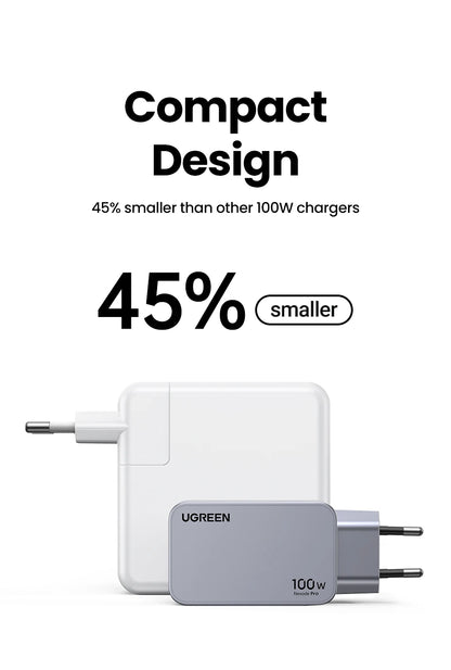 UGREEN 100W GaN Charger USB C Charger QC4.0 3.0 Quick Charge For Macbook Laptop Tablet PD Fast Charger For iPhone 17 16 15 Pro