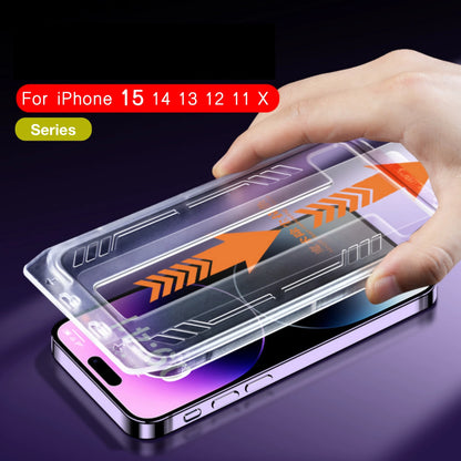 FOR iPhone 16 15 PLUS 14 Pro Max 13 12 Tempered Glass Screen Protector 11 XR XS X Dust Free Phone With Install Kit Explosion