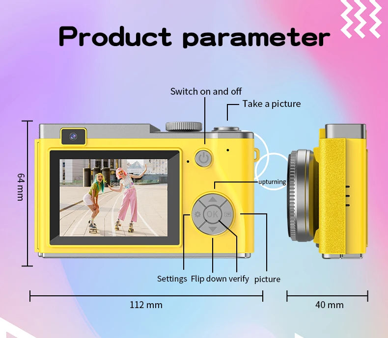 Kid Digital Camera for Children Camcorder Rechargeable Cameras Vlogging Camera 2.4" Rechargeable for Kid Beginner Photography - Universal Market