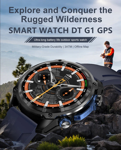 2025 NEW GPS Smart Watch with Offline Map 30m Waterproof 860mAh Big Battery Military Smartwatch Men 4GB Storage Video Player