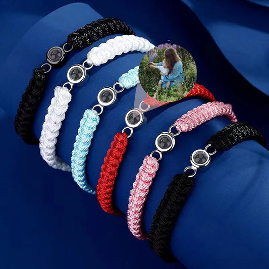 NEW Custom Photo Bracelet with Photo Projection Hand Woven Personalized Photo Projection Bracelet Memory Bracelet Photo - Universal Market
