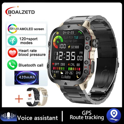 2025 Outdoor Smart Watch Men 2.01" Screen 3ATM Waterproof Watches Bluetooth Call Ai Voice Sport Smartwatch For Android IOS Phone