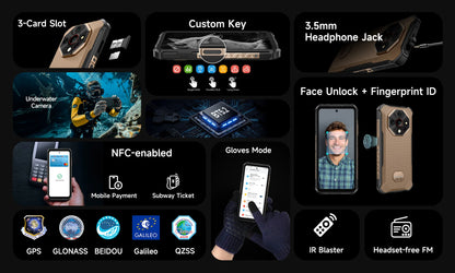 【World Premiere】Ulefone Armor X16 Pro 5G Rugged Phone 10360mAh Battery 256GB ROM NFC Android Smartphone with Google Gemini