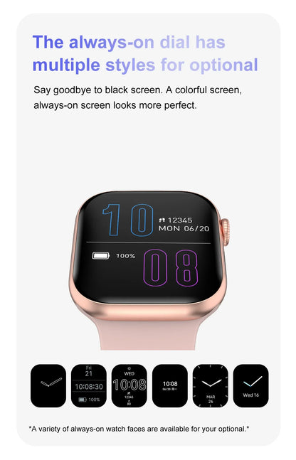 For Apple DT Watch X Mini Smart Watch 3D Menu Video AI Voice NFC Sports Record Health Test 1.85 Inch AMOLED Women Smartwatch