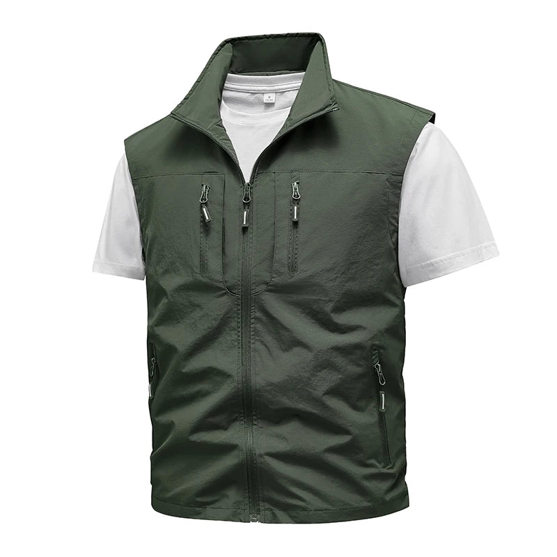 New Spring Men Outdoor Casual Vests Mens Summer Waterproof Breathable Fishing Waistcoat Mens Autumn Fashion Vest Jacket Male - Universal Market