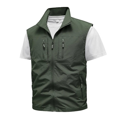 New Spring Men Outdoor Casual Vests Mens Summer Waterproof Breathable Fishing Waistcoat Mens Autumn Fashion Vest Jacket Male - Universal Market