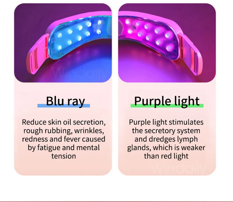 Facial Lifting Device LED Photon Therapy Facial Slimming Vibration Massager Double Chin V Face Shaped Cheek Lift  Belt Machine