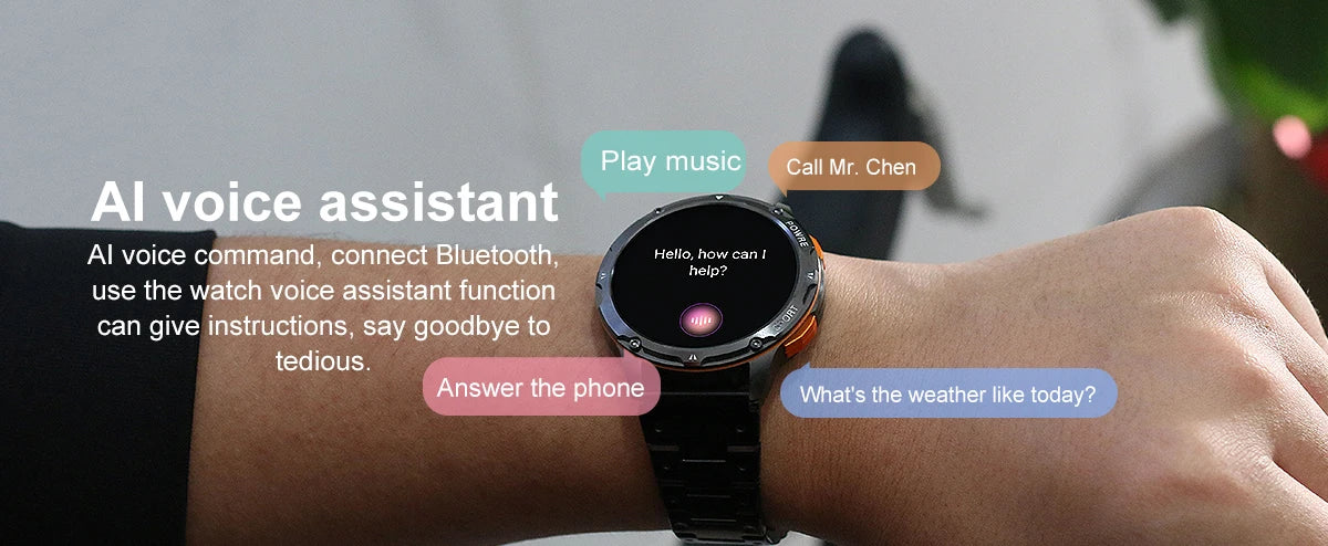Smart Watch AK59 Bluetooth Call AI Voice 1.43inch AMLOED HD Large Screen Heart Rate Outdoor Sport Men Women Smartwatch