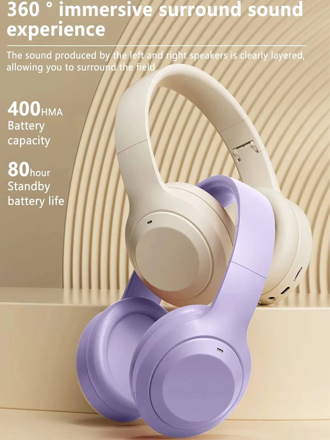 M5 Wireless Headset Bluetooth5.3 HiFi Stereo Earphones Noise Cancelling Gaming Headband Foldable with Mic Earbuds - Universal Market