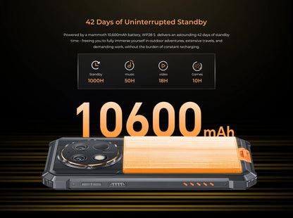 Oukitel WP28 S Rugged Smartphone 6.52‘’ HD 10600MAH 16GB (4+12)+128GB ANDROID14 13MP Camera Cellphone
