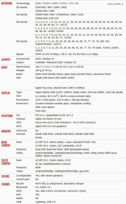Original Apple iPhone 12 5G Mobile Phone Face ID 64GB/128GB NFC 6.1" Super Retina XDR OLED A14 IOS Hexa-Core iphone 12