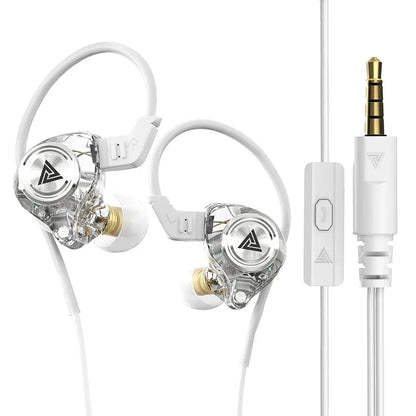 QKZ AK3 FiLe Wired Earphone with Microphone HiFi Music Monitor Bass Headphones Noise Cancelling Headset For Sport Gaming Earbuds - Universal Market
