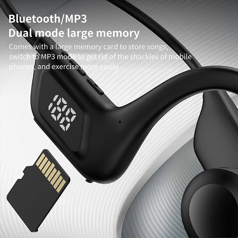 Xiaomi X7 Wireless Bone Conduction Earphone Sport Bluetooth Compatible Memory Card Digital Display With Mic For Sports Earbuds - Universal Market