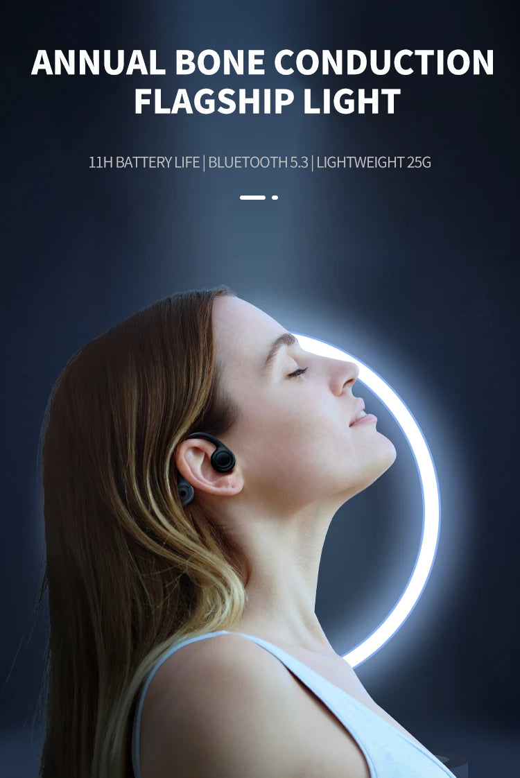 Xiaomi Mijia Bone Conduction Earphones Bluetooth 5.3 Sports Wireless Headphones Ear Hook Waterproof Headset for Running Driving - Universal Market