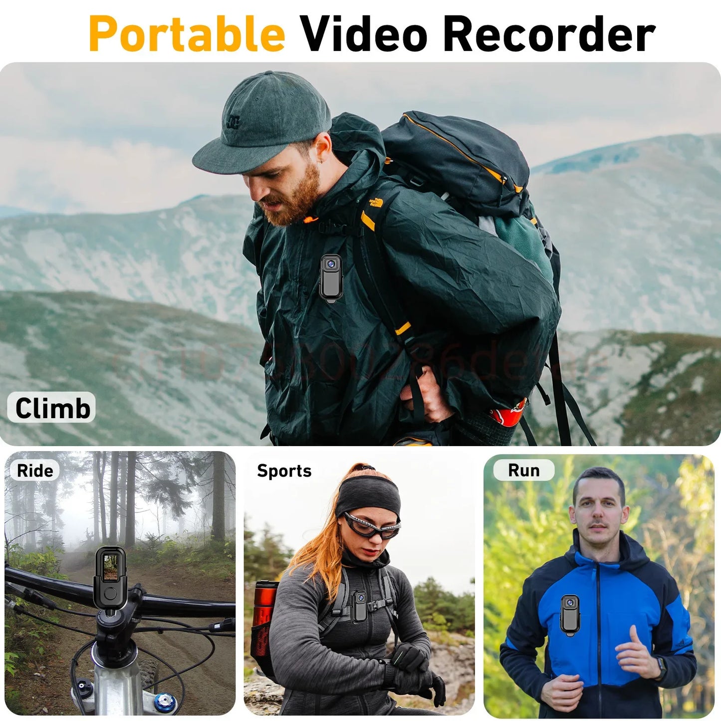 Mini Camera HD 1080 WiFi pocket Outdoor Sports Video Audio Recorder Loop Record Magnetic Back Clip Bicycle Camcorder Smart Home