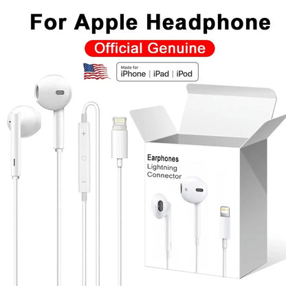 Original Headphones For Apple iPhone 16 15 14 13 11 12 Pro Max Plus In-ear Lightning 3.5MM Wired Bluetooth Earphones Accessories - Universal Market