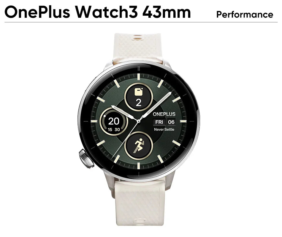Global Version OnePlus Watch 3 43mm Smartwatch 1.37 inches AMOLED Display Snapdragon W5 Gen 1 Up to 60h Battery life